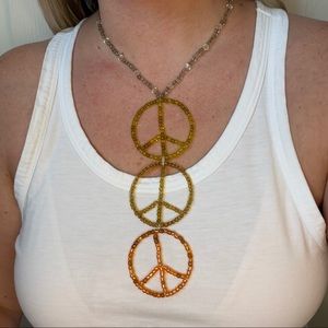 Handmade Peace Sign Beaded Necklace